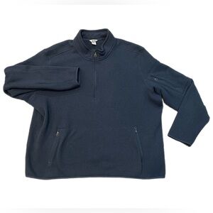 Duluth Trading Co Quarter Zip Blue Sweatshirt Fleece Big  Zip Pockets Men’s 3XL